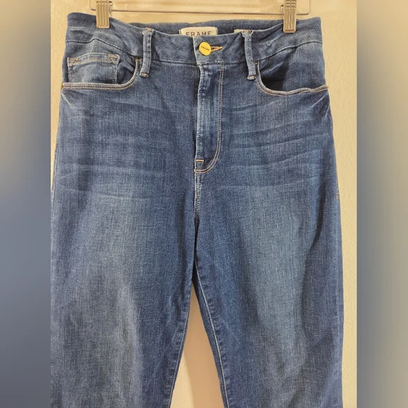 FRAME Denim Le Crop Mini Boot Bagmont Classic Cropped Bootcut Flare Stretch Jean - Picture 2 of 10